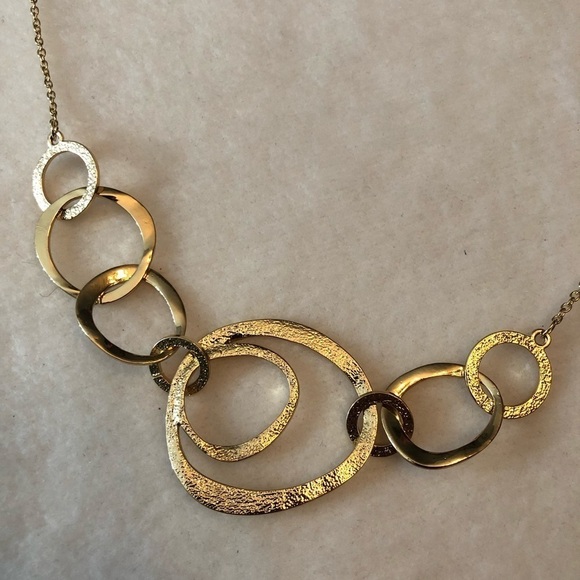 Chunky Statement Necklace 15” Costume Choker Circular Gold Yellow Party Fashion - Picture 6 of 7